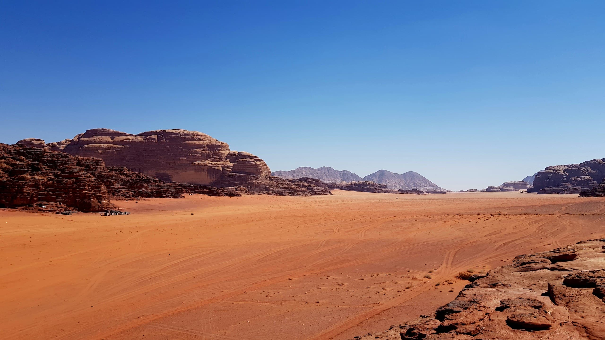 Wadi Rum desert at midday